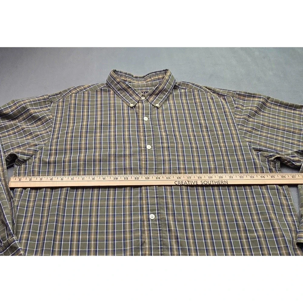 Ivy Crew Mens‎ XL Long Sleeve Button Down Green Check Shirt